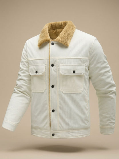 Men's Sherpa-Lined Corduroy Jacket — Fleece Collar 8