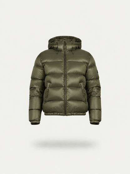 Men's Sherpa Lined Quilted Puffer Jacket with Hood
