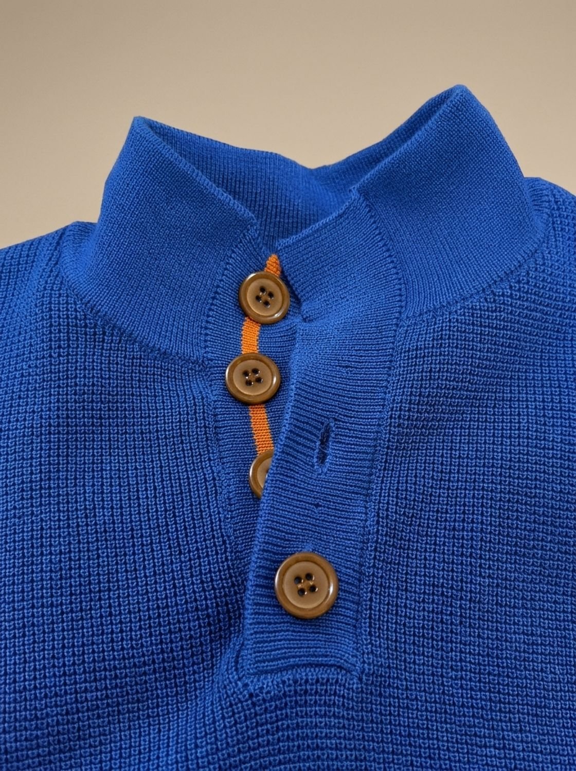 Men's Waffle-Knit Button-Collar Pullover Sweater — Elbow Patches 6
