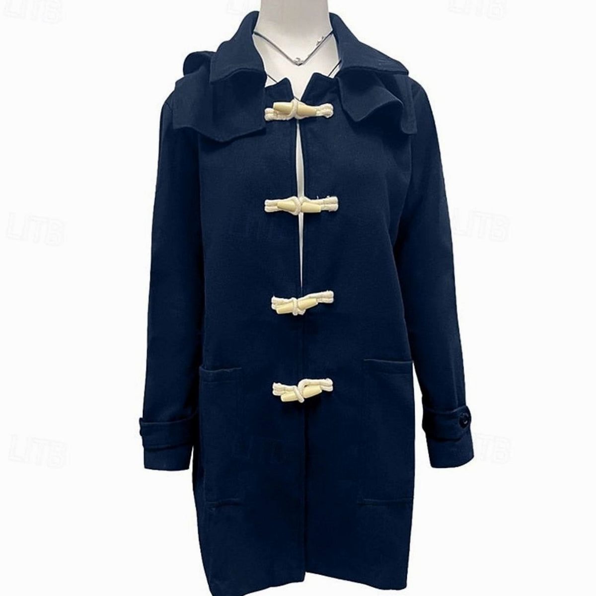 Men's Wool Hooded Toggle Overcoat — Long Tailored Fit 4
