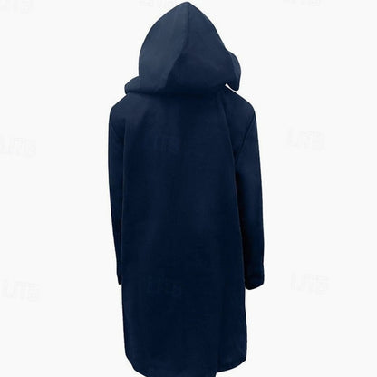 Men's Wool Hooded Toggle Overcoat — Long Tailored Fit 5