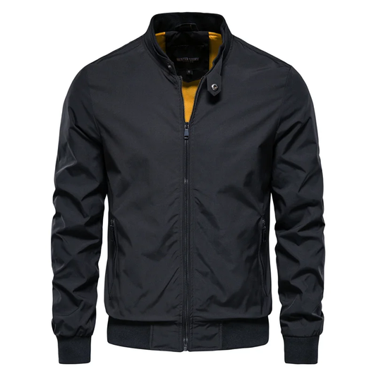 Men's Classic Zip-Up Bomber Jacket — Stand Collar Slim Fit 1