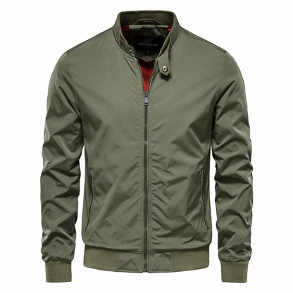 Men's Classic Zip-Up Bomber Jacket — Stand Collar Slim Fit 2
