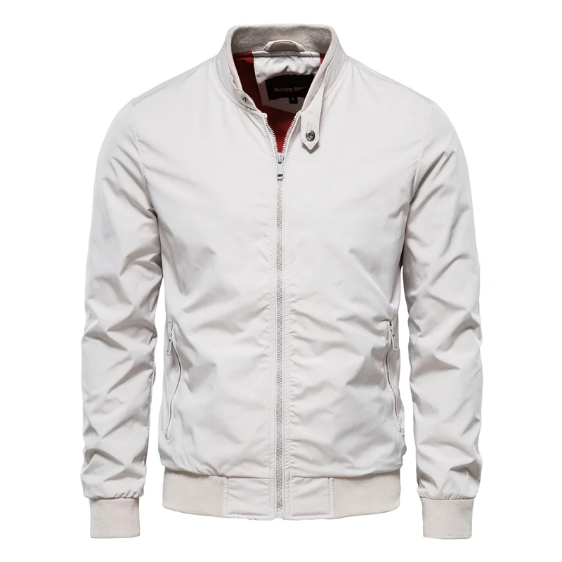 Men's Classic Zip-Up Bomber Jacket — Stand Collar Slim Fit 4