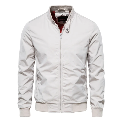 Men's Classic Zip-Up Bomber Jacket — Stand Collar Slim Fit 4