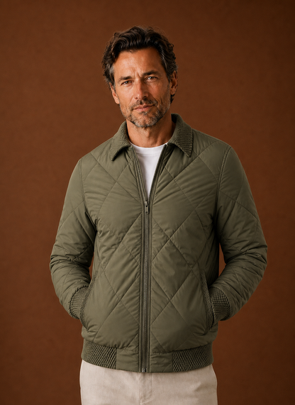 Men's Quilted Bomber Jacket — Zip-Up Casual Outerwear 5