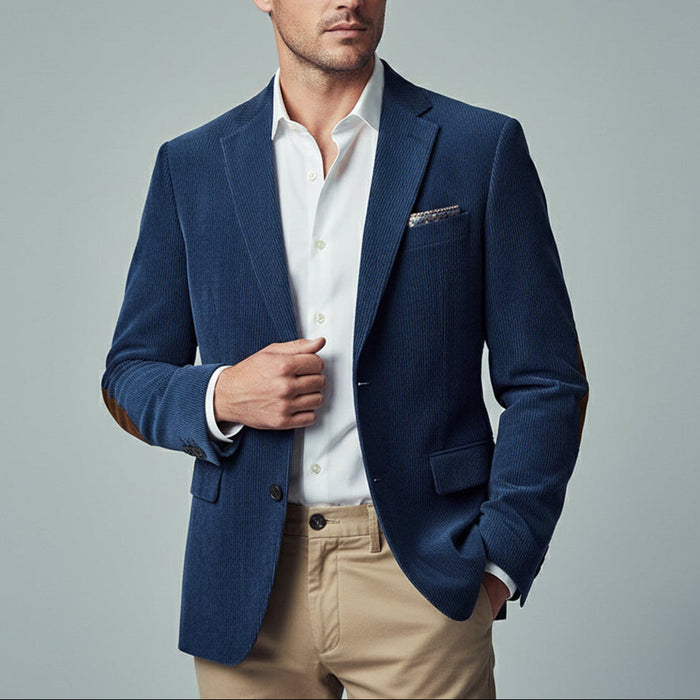Harland Corduroy Blazer with Elbow Patch — Smart Casual Men's Jacket