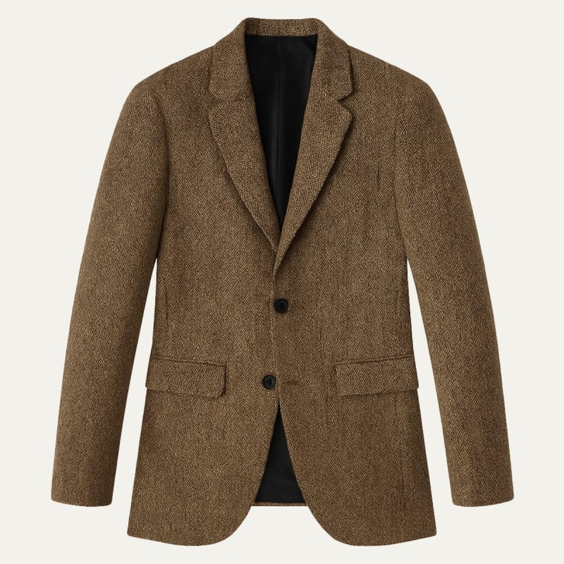 Men's Herringbone Wool-Blend Blazer — Tailored Slim Fit 3