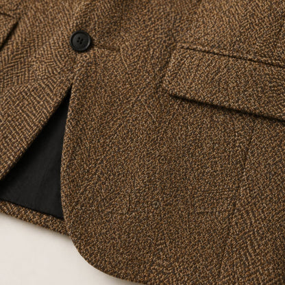 Men's Herringbone Wool-Blend Blazer — Tailored Slim Fit 5