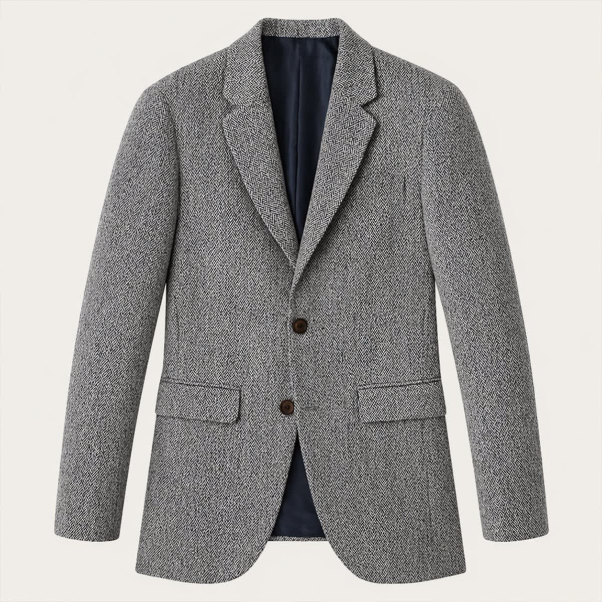 Men's Herringbone Wool-Blend Blazer — Tailored Slim Fit 6