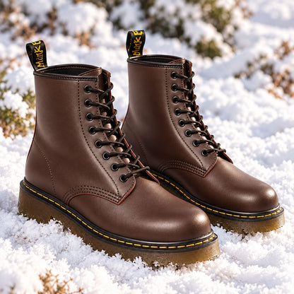 Genuine Leather Lace-Up Boots — Unisex 8-Eyelet Style 10