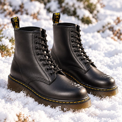 Genuine Leather Lace-Up Boots — Unisex 8-Eyelet Style 2