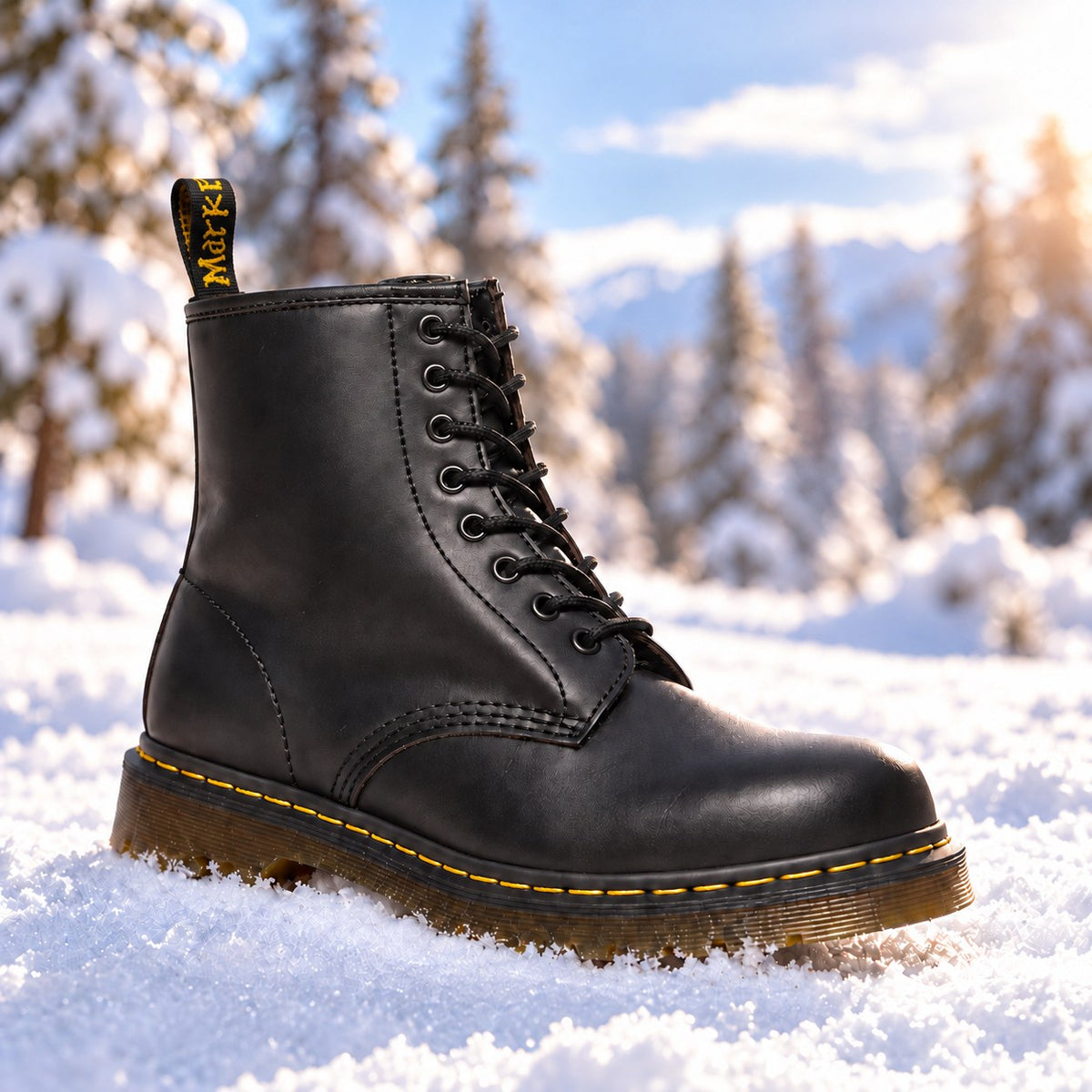 Genuine Leather Lace-Up Boots — Unisex 8-Eyelet Style 1