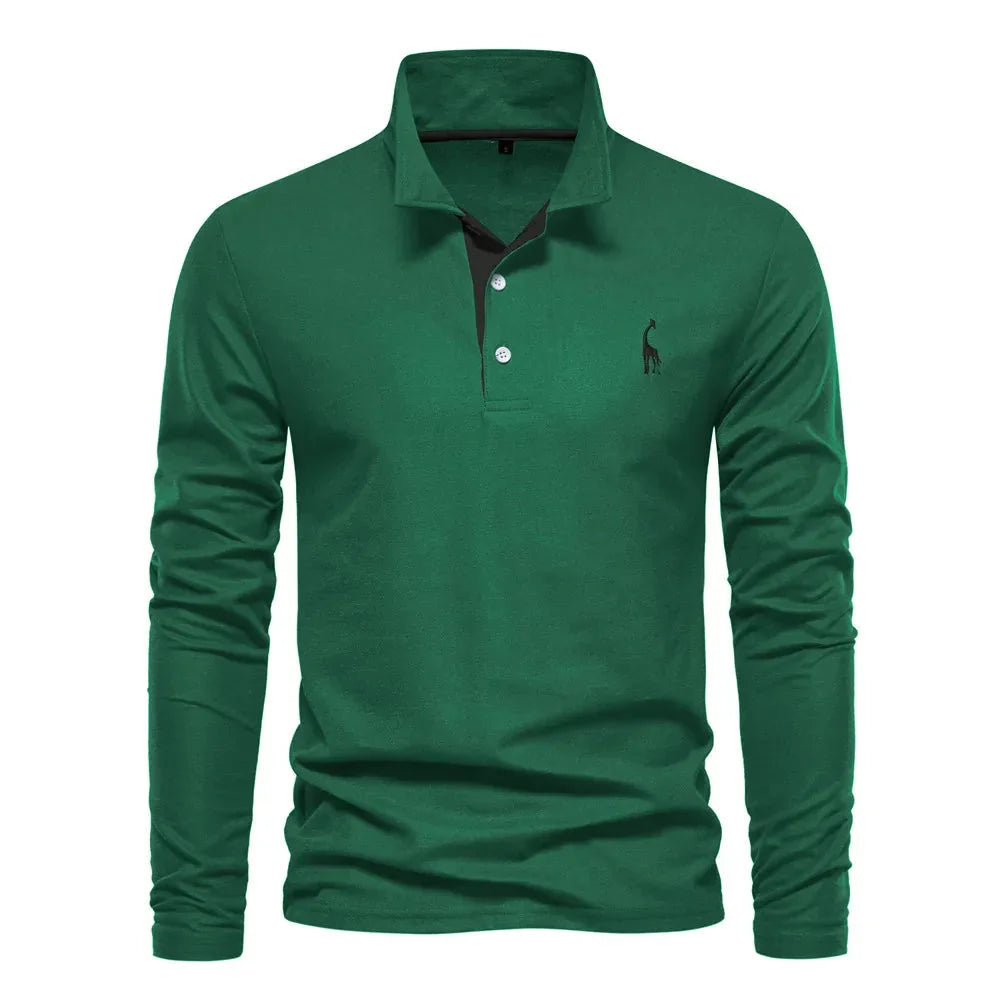 Bastian Long Sleeve Polo Shirt — 100% Cotton Classic Fit 4
