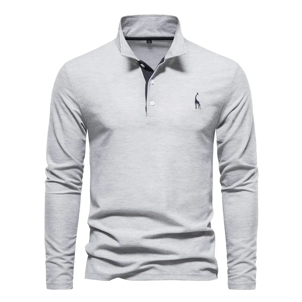 Bastian Long Sleeve Polo Shirt — 100% Cotton Classic Fit 7