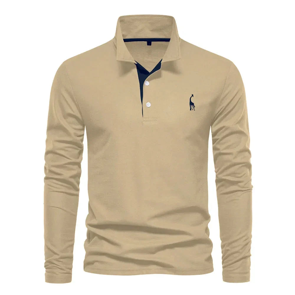 Bastian Long Sleeve Polo Shirt — 100% Cotton Classic Fit 3