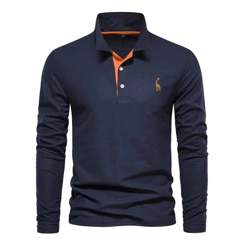 Bastian Long Sleeve Polo Shirt — 100% Cotton Classic Fit 6