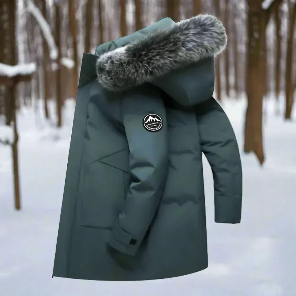 Men's Water-Repellent Winter Parka – Long Hooded Coat 3