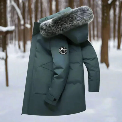 Men's Water-Repellent Winter Parka – Long Hooded Coat 3