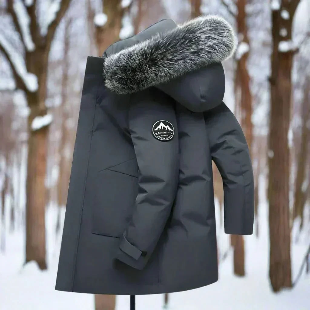 Men's Water-Repellent Winter Parka – Long Hooded Coat 4
