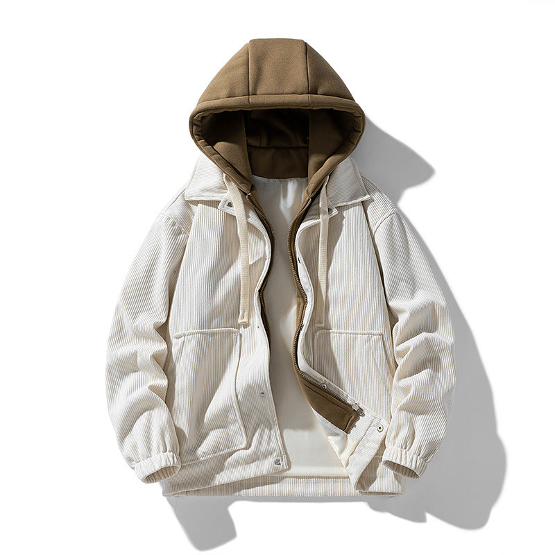 Timber Corduroy Jacket — Hooded Zip-Up with Patch Pockets 4