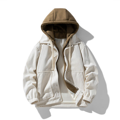 Timber Corduroy Jacket — Hooded Zip-Up with Patch Pockets 4