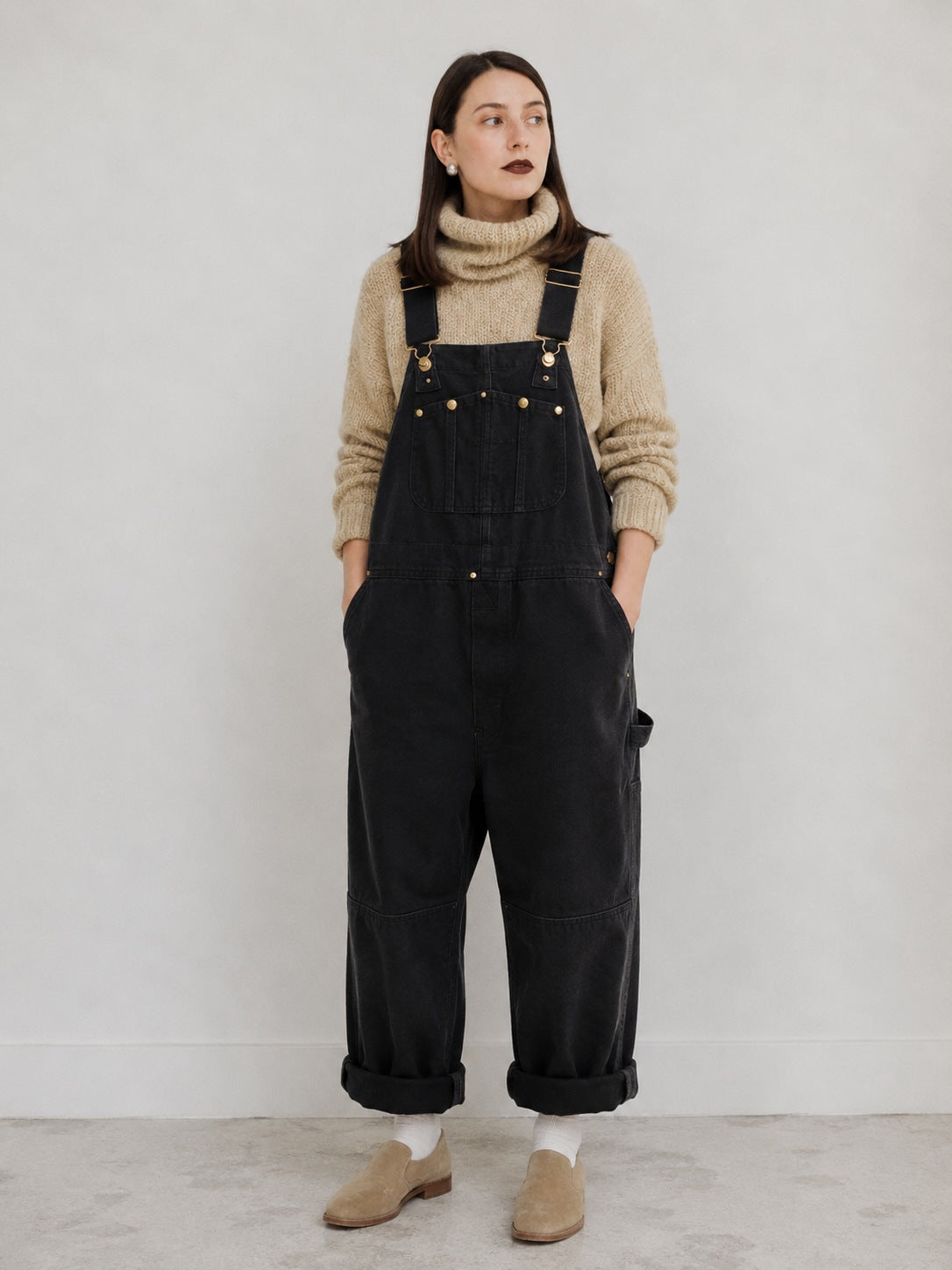 Women's Canvas Bib Overalls — Relaxed Fit Multi-Pocket 5