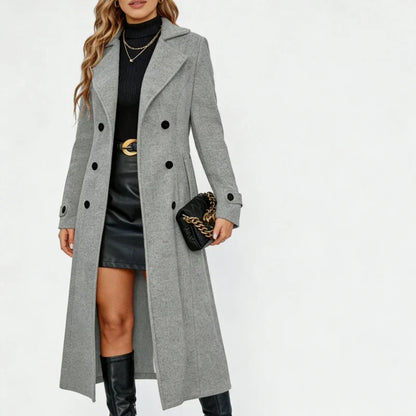 Double-Breasted Wool-Look Coat — Notch Lapels Tailored Fit 4