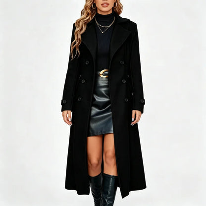 Double-Breasted Wool-Look Coat — Notch Lapels Tailored Fit 6