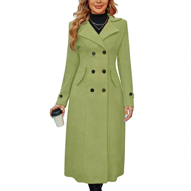 Double-Breasted Wool-Look Coat — Notch Lapels Tailored Fit 7