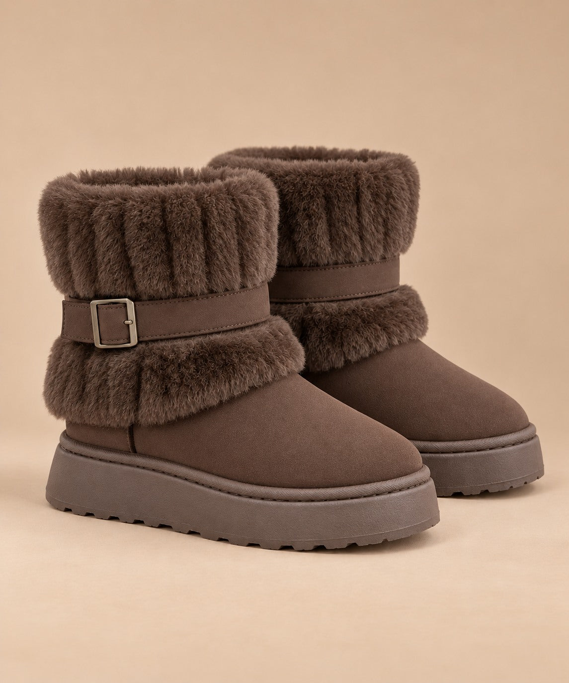 Women's Faux Fur Slip-On Snow Boots — Insulated Winter 1