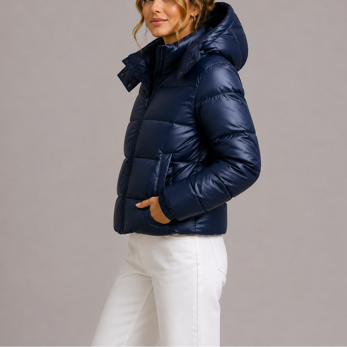 Women's Hooded Puffer Jacket — Lightweight Quilted Winter Coat 2