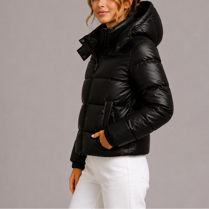 Women's Hooded Puffer Jacket — Lightweight Quilted Winter Coat 4