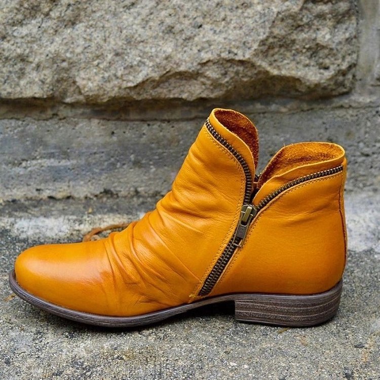 Women's Faux Leather Ankle Boots — Cushioned Side Zipper 8