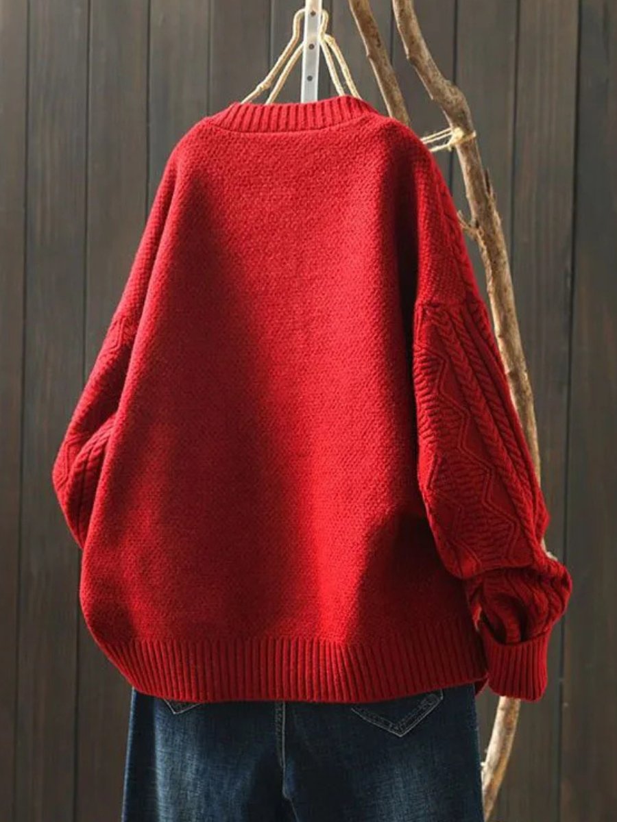 Women's Oversized Cable-Knit Button-Down Cardigan Sweater 3